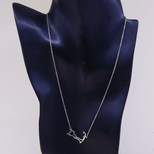 18", B. Faye Sterling 925 Silver Pendant With Flatten Circle Chain necklace