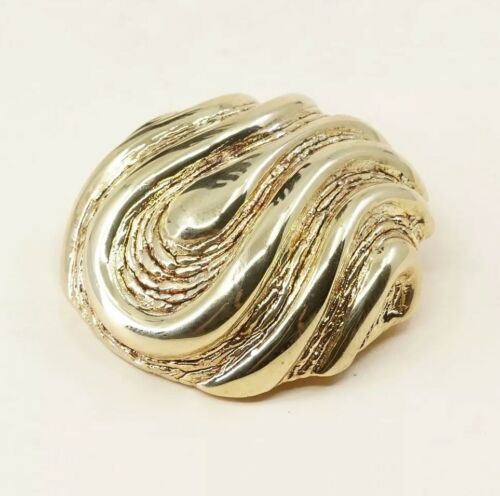 Vintage Italy gold over Sterling Silver Pendant, 925 Puffy Ribbed Pendant