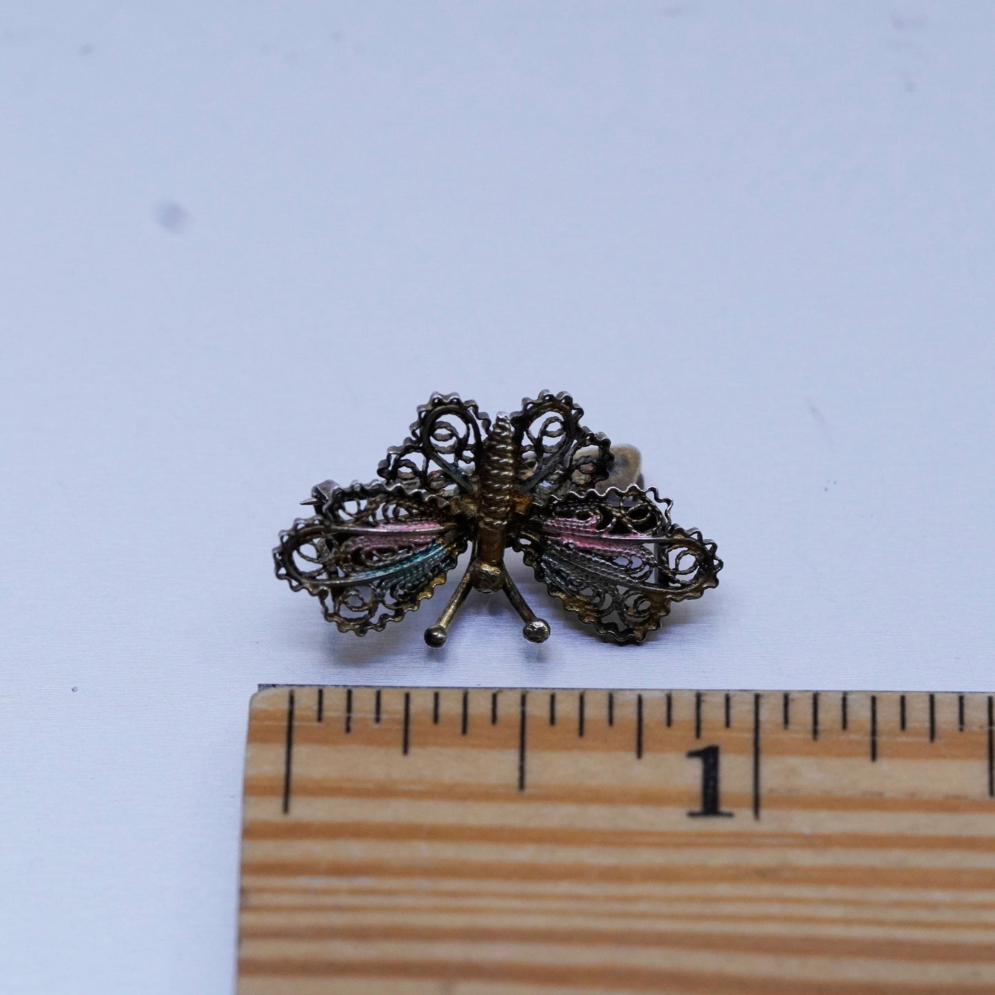 Germany vermeil gold filled sterling 800 silver brooch, 925 filigree flower pin