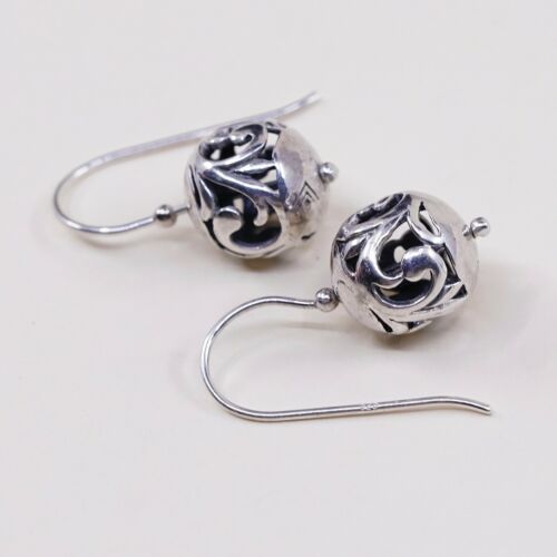 W0718 Silpada Sterling 925 Silver SIMPLE DELIGHT Filigree Bali Ball Earrings