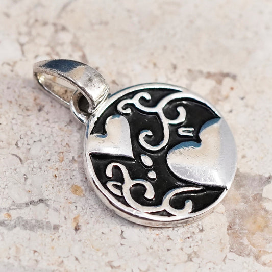 sterling silver pendant, 925 heart charm “dear friends are always to the heart