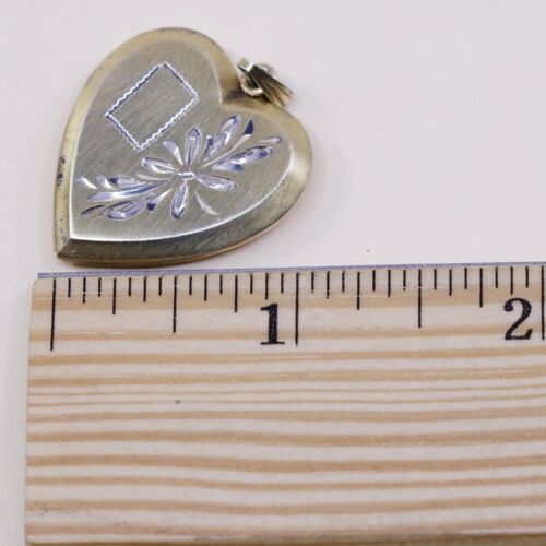 Vtg Dorel Vermeil Gold Sterling Silver Handmade Pendant, 925 Silver Heart Locket