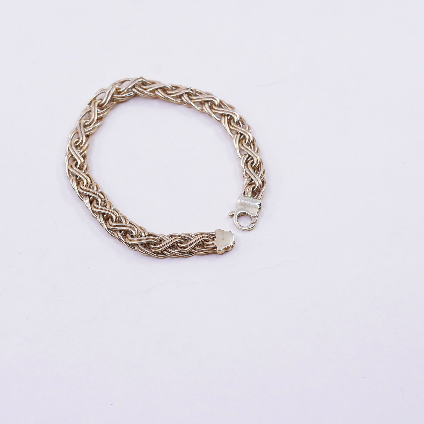 6.75”,, 5.8g, 14K yellow gold bracelet, Italian yellow gold woven braided chain