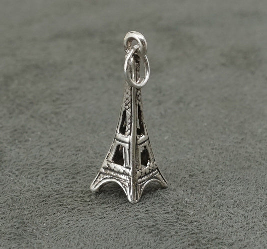sterling silver handmade tower charm, 925 pendant, Paris tower, Tokyo tower