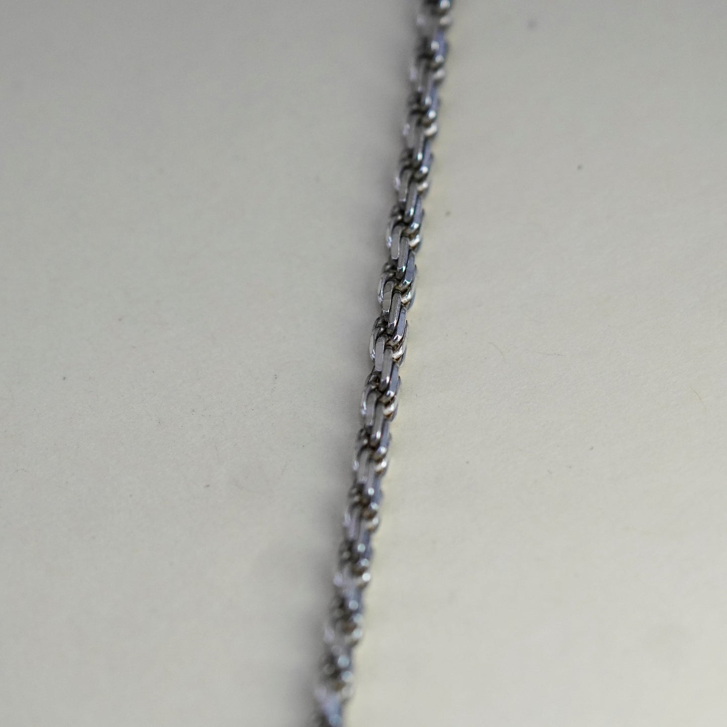 24”, 3mm, vintage Sterling silver necklace, 925 rope chain