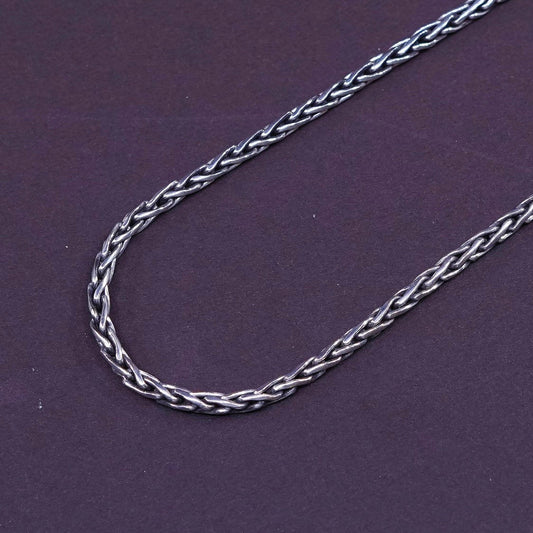 17", 3mm, Indonesia BA Suarti Sterling silver handmade necklace 925 wheat chain