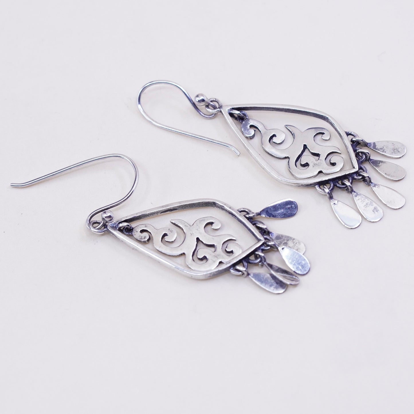 vtg silpada Sterling silver handmade earrings, 925 filigree teardrop dangles