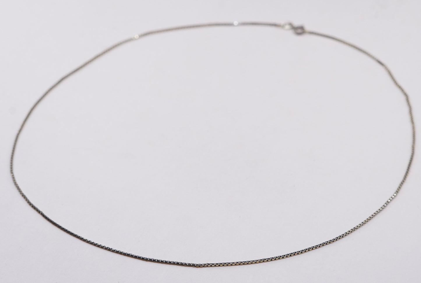 20”, 1mm, Vintage vermeil gold over sterling 925 silver box chain, necklace