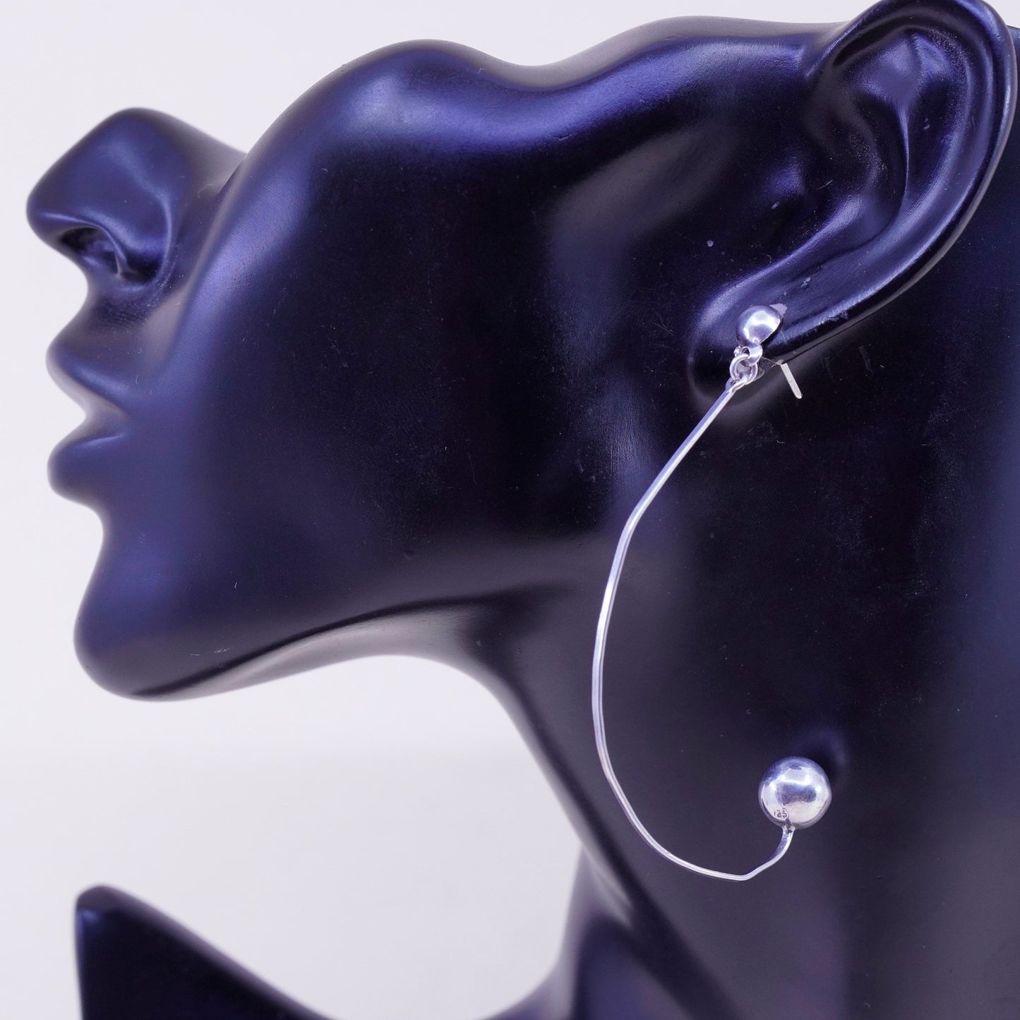 Vintage Sterling silver handmade earrings, 925 beads dangles