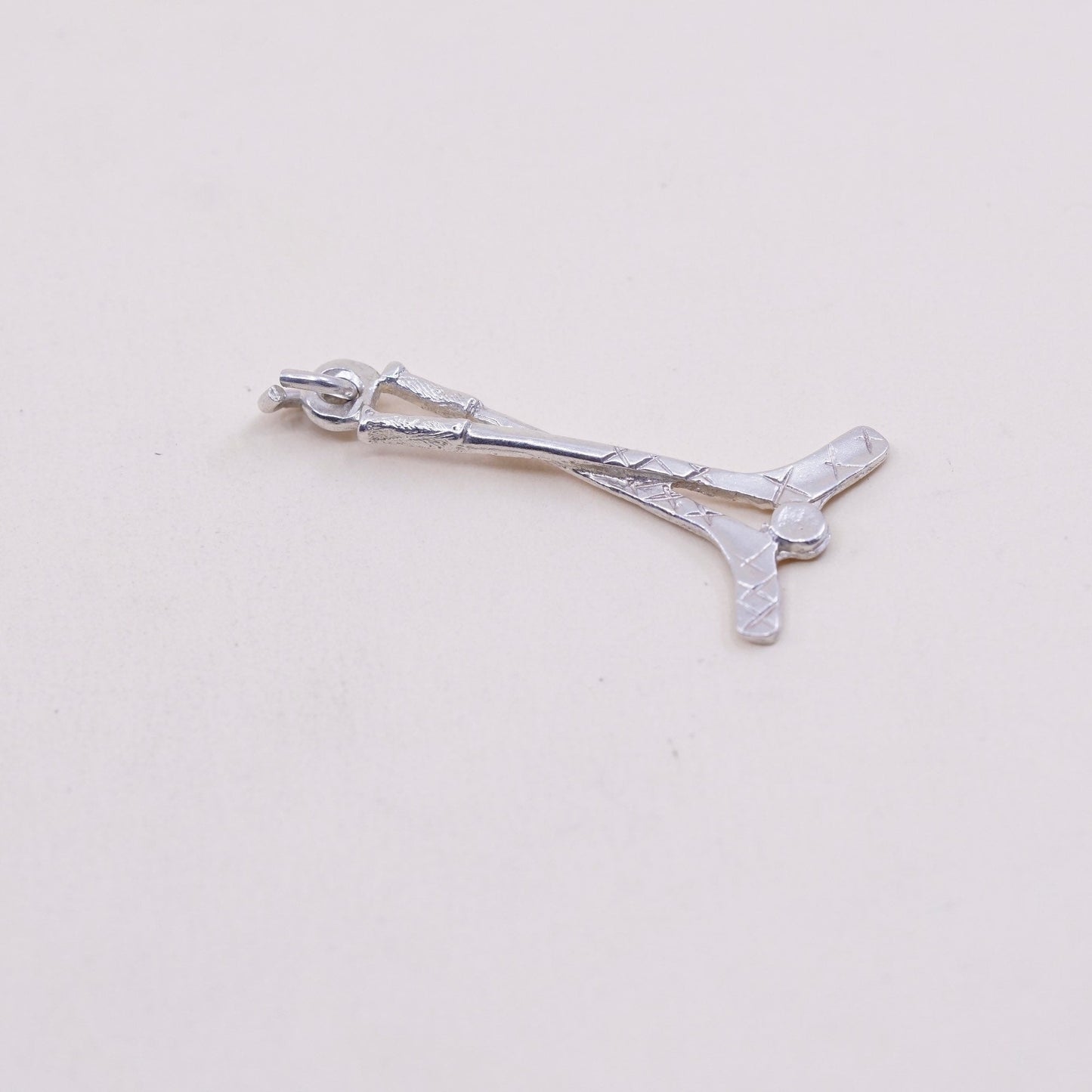 Vintage sterling silver handmade charm, 925 golf club pendant