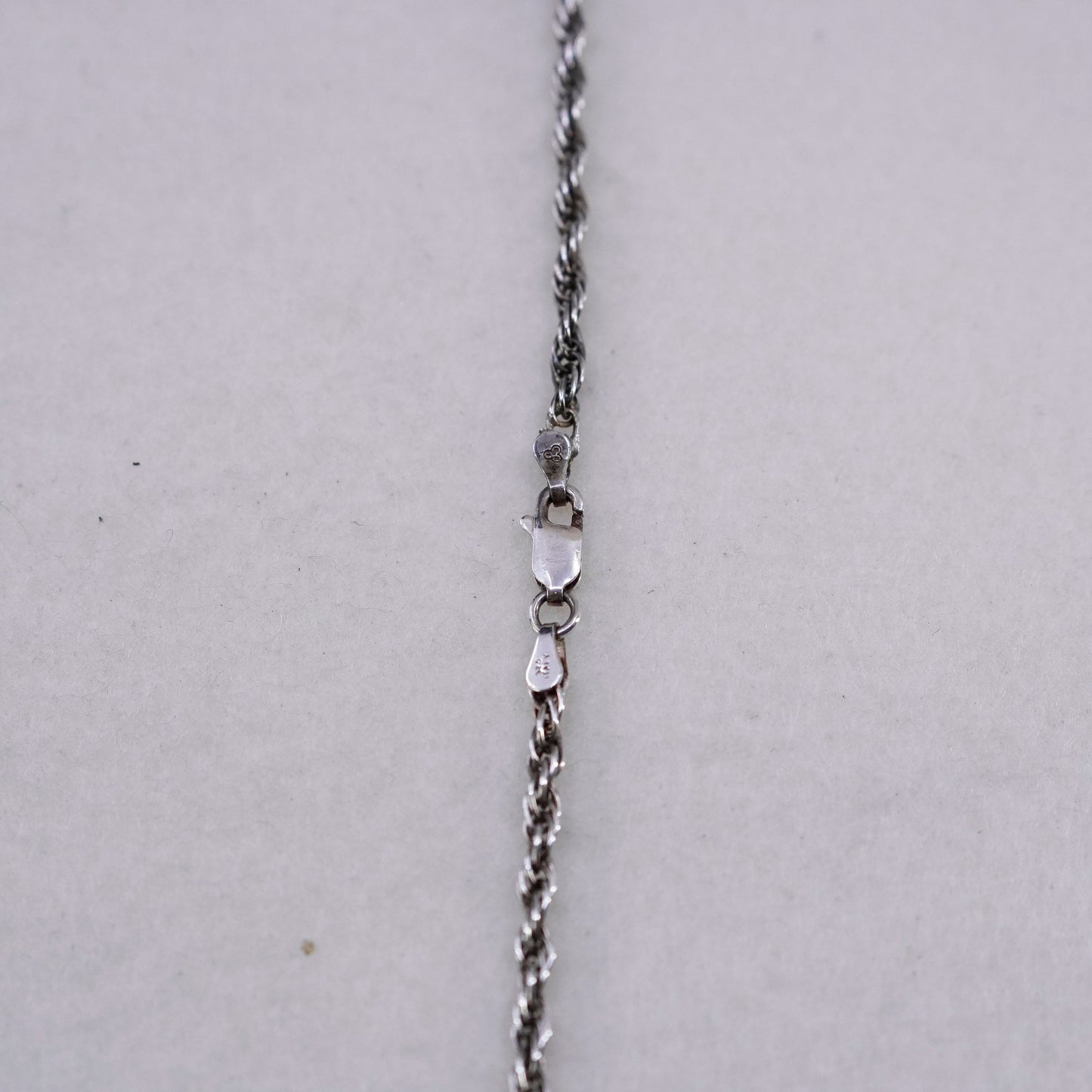 24” 3mm, vintage Italy Sterling 925 silver Singapore rope chain necklace