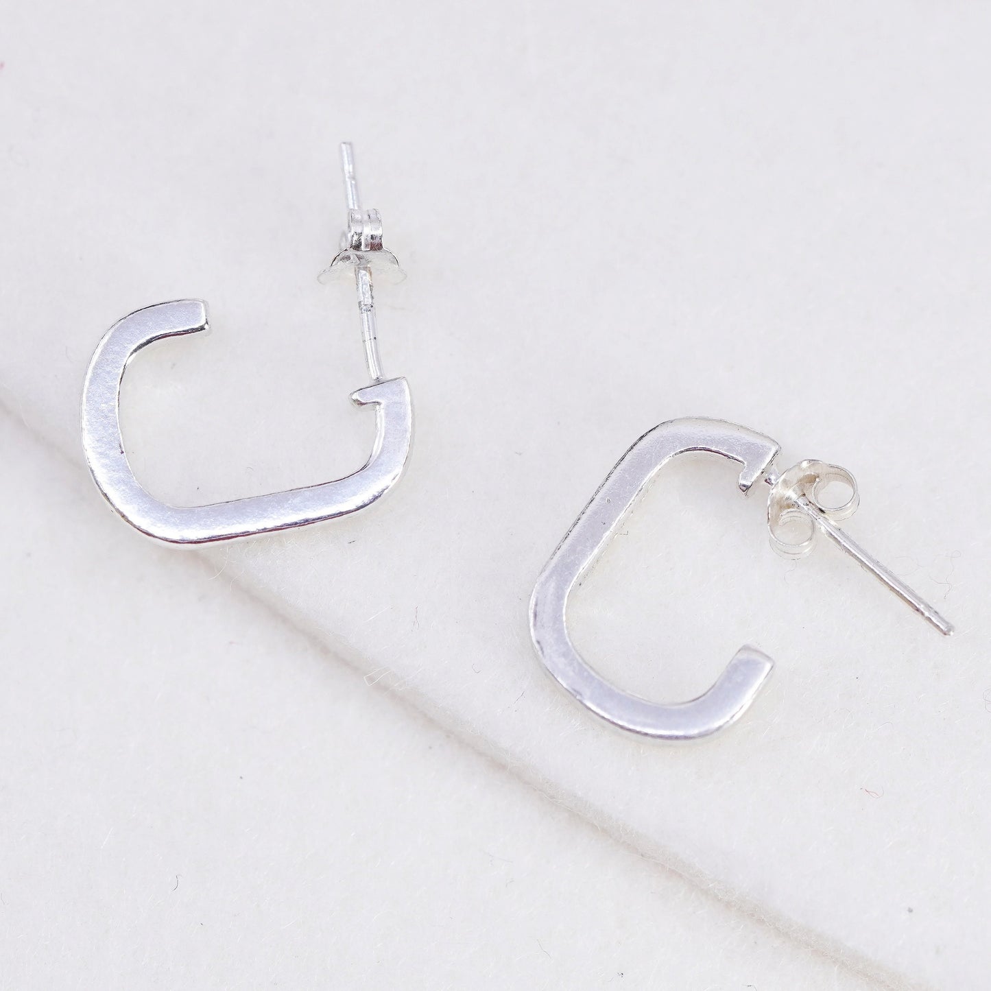 0.5”, vintage Sterling silver handmade earrings, 925 hoops