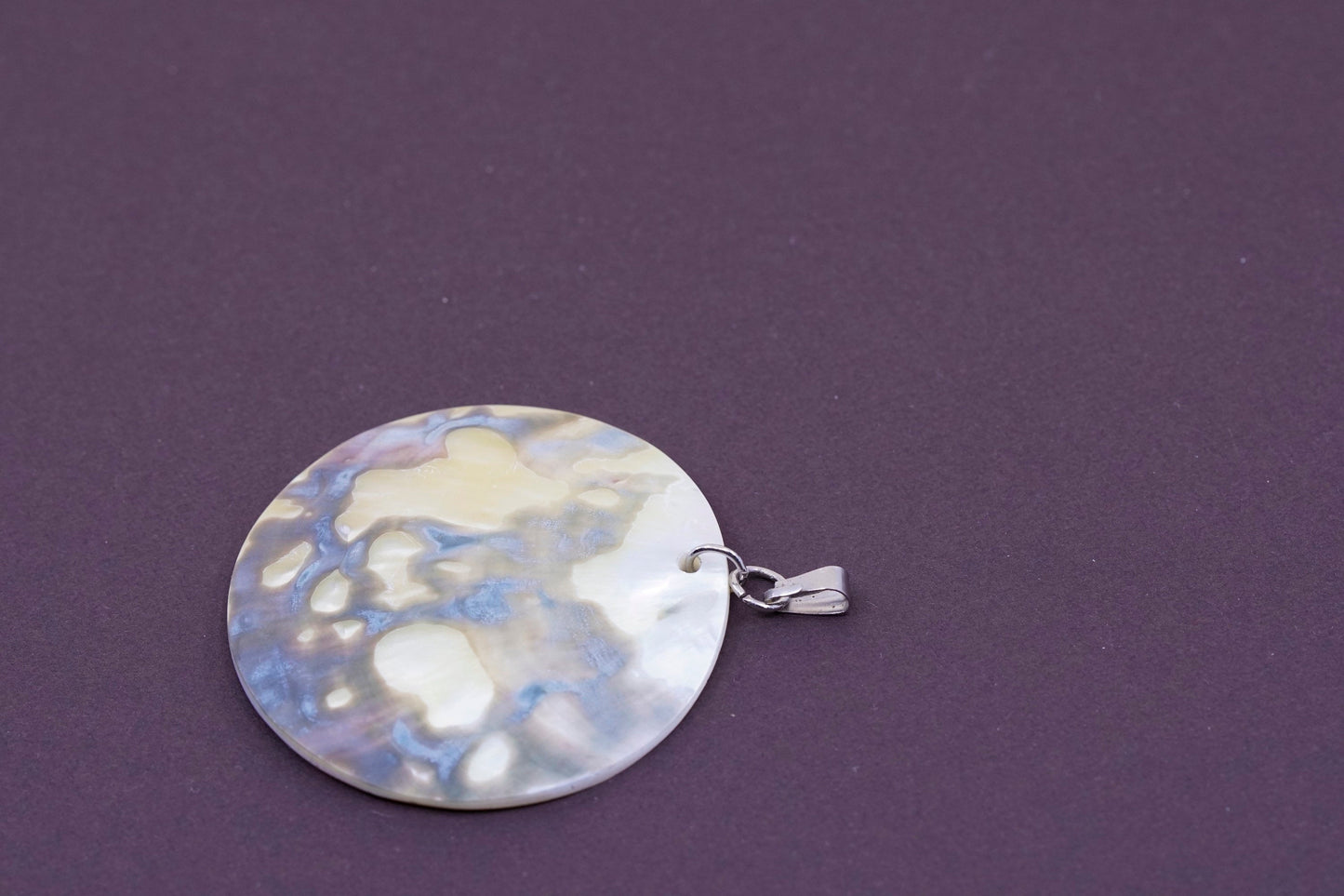 Vintage Sterling 925 silver handmade pendant with mother of pearl