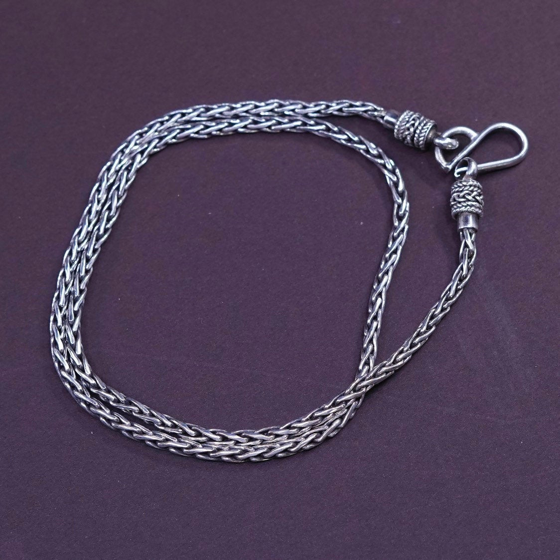 17", 3mm, Indonesia BA Suarti Sterling silver handmade necklace 925 wheat chain