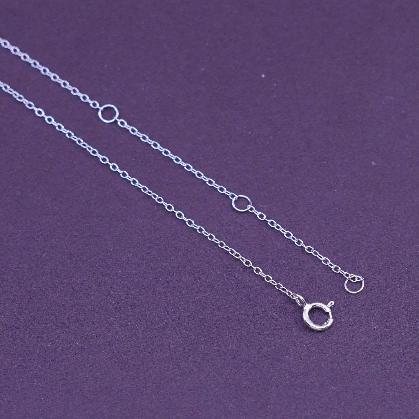 16+2”, 1mm, vintage Sterling silver necklace, 925 circle chain