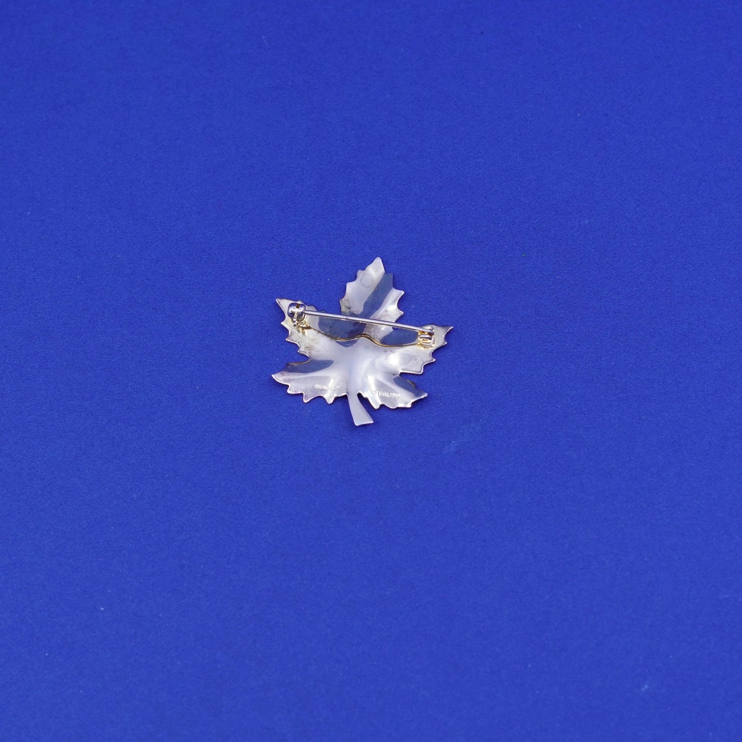 bond boyd vermeil gold over sterling silver brooch, 925 maple leaf pin