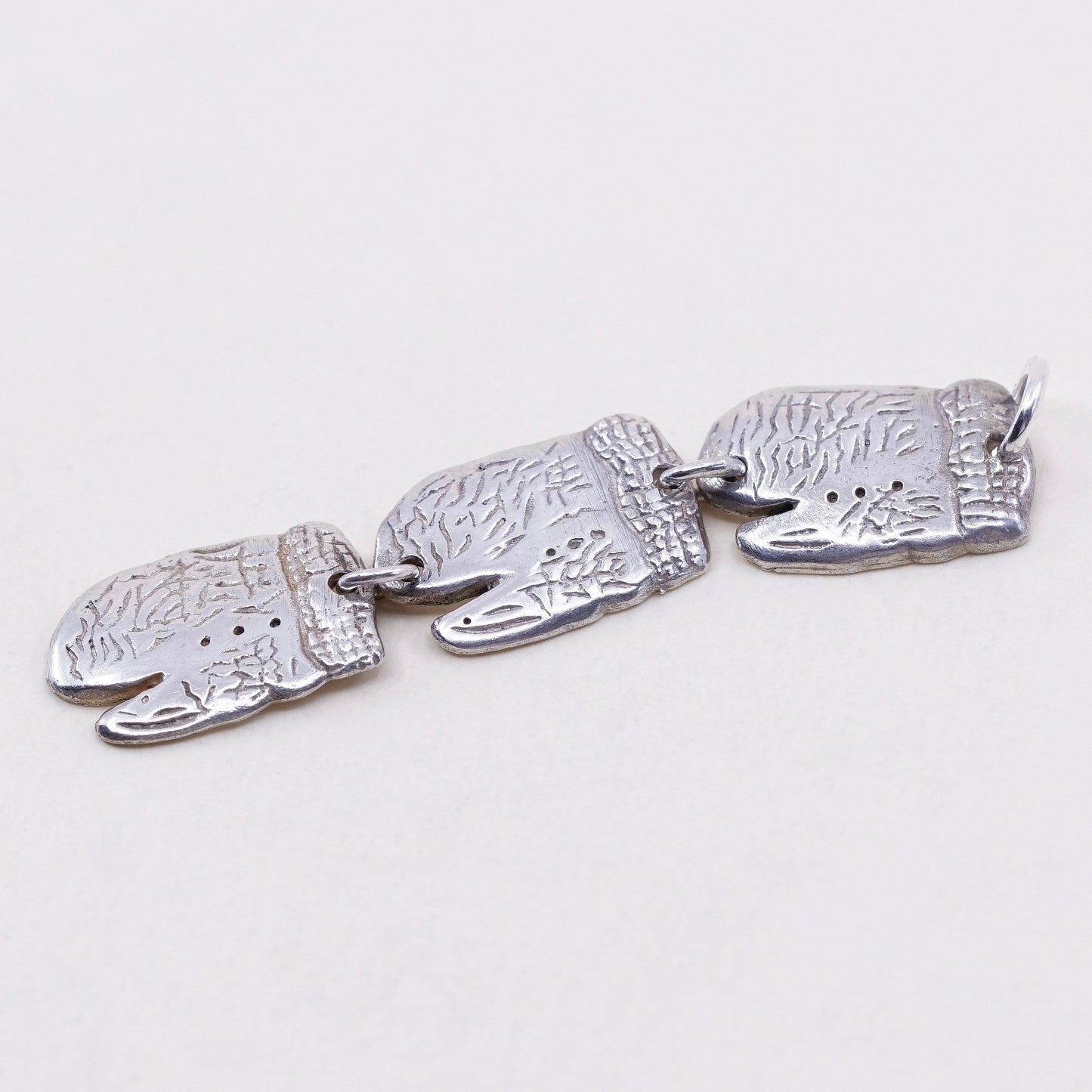 Vintage Sterling silver handmade pendant, 925 gloves, stamped 925