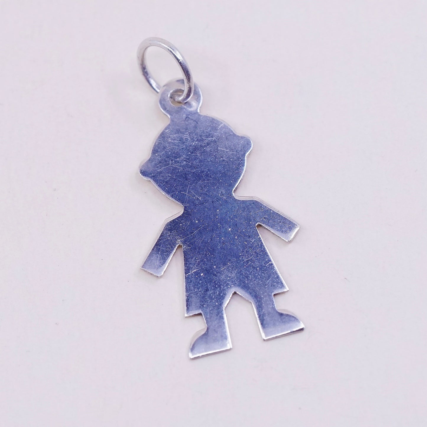 Vintage sterling silver handmade pendant, 925 boy figure pendant