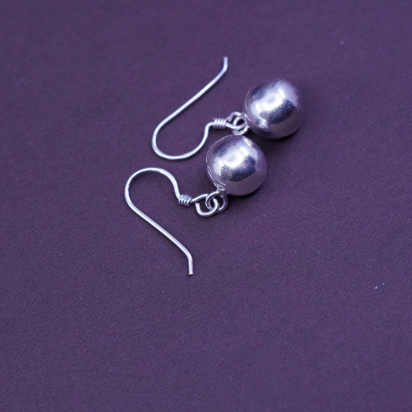Vintage Sterling silver Handmade earrings, 925 bead dangles