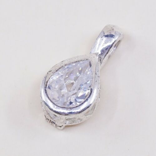 Interchangeable Sterling silver handmade pendant, 925 with Teardrop crystal