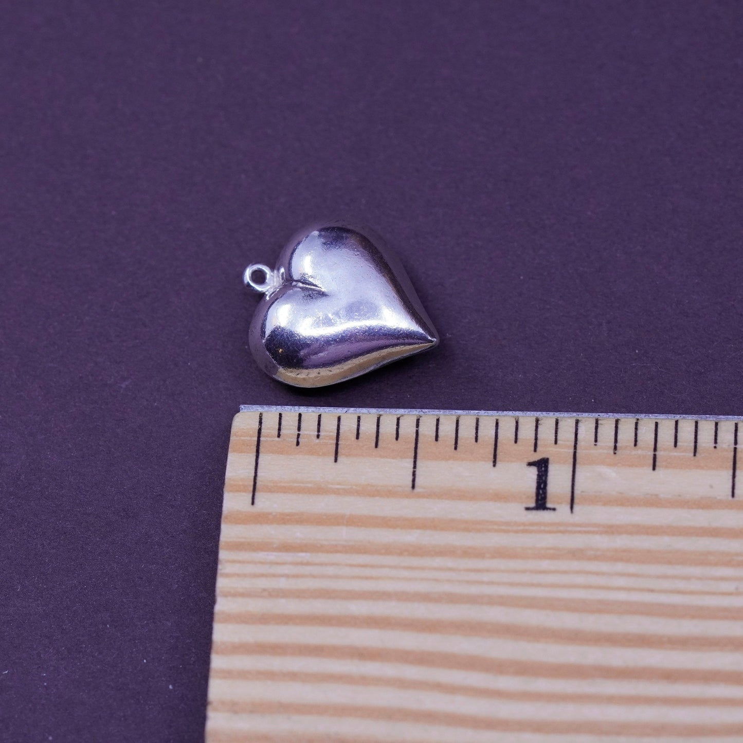 Vintage Sterling silver handmade charm, 925 heart pendant