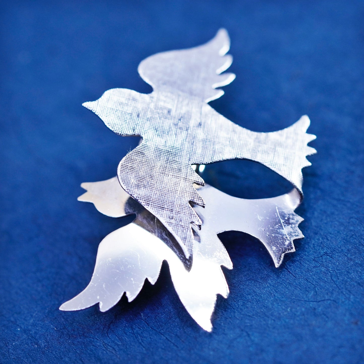 Vintages sterling silver handmade brooch, 925 birds pin pendant