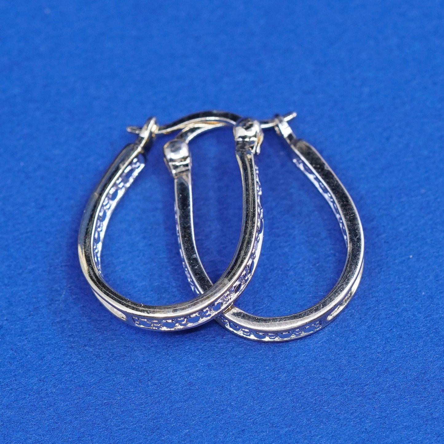 0.5”, Vermeil gold over Sterling silver earrings, 925 hooks, huggie w/ diamond