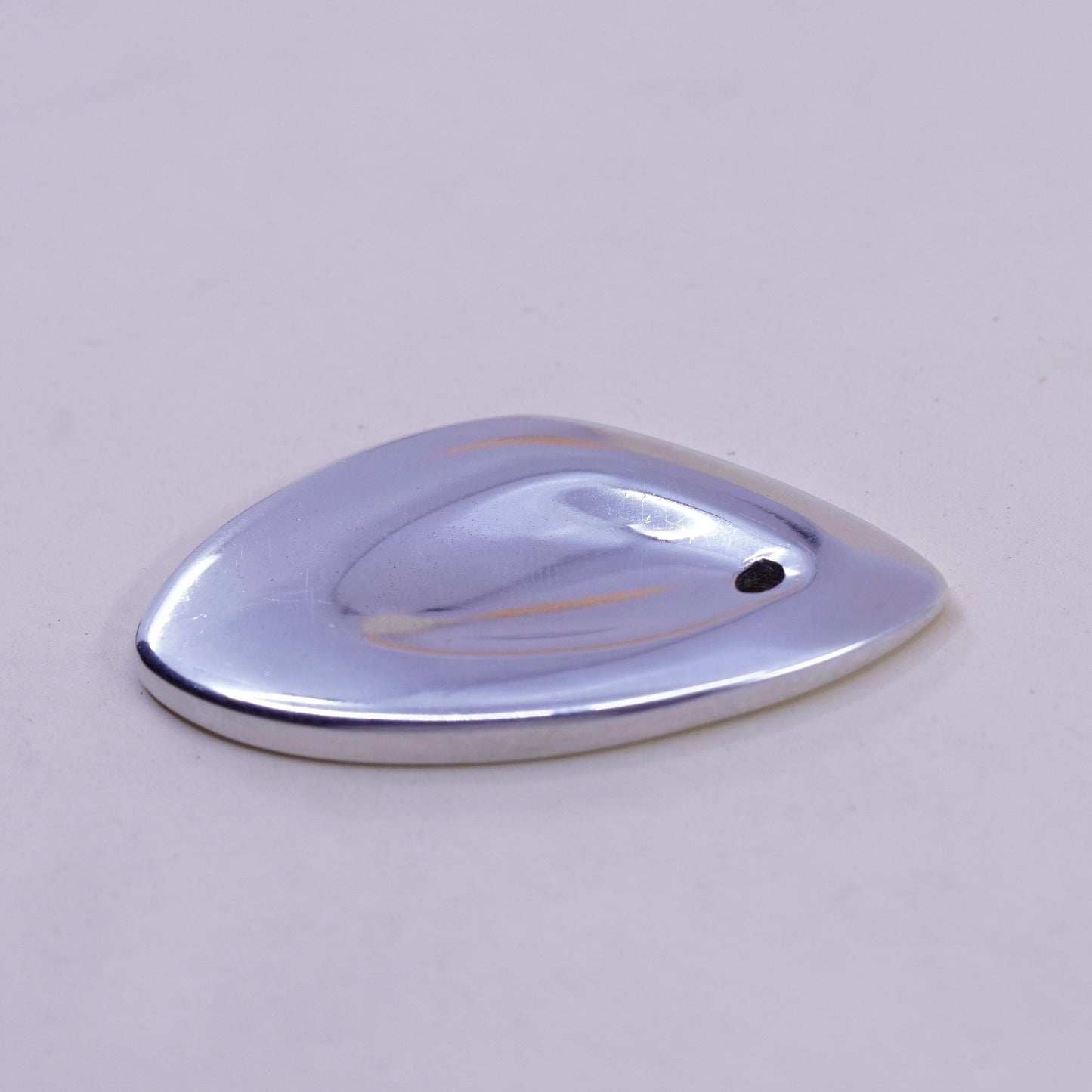 Vintage sterling silver handmade pendant, Modern 925 teardrop