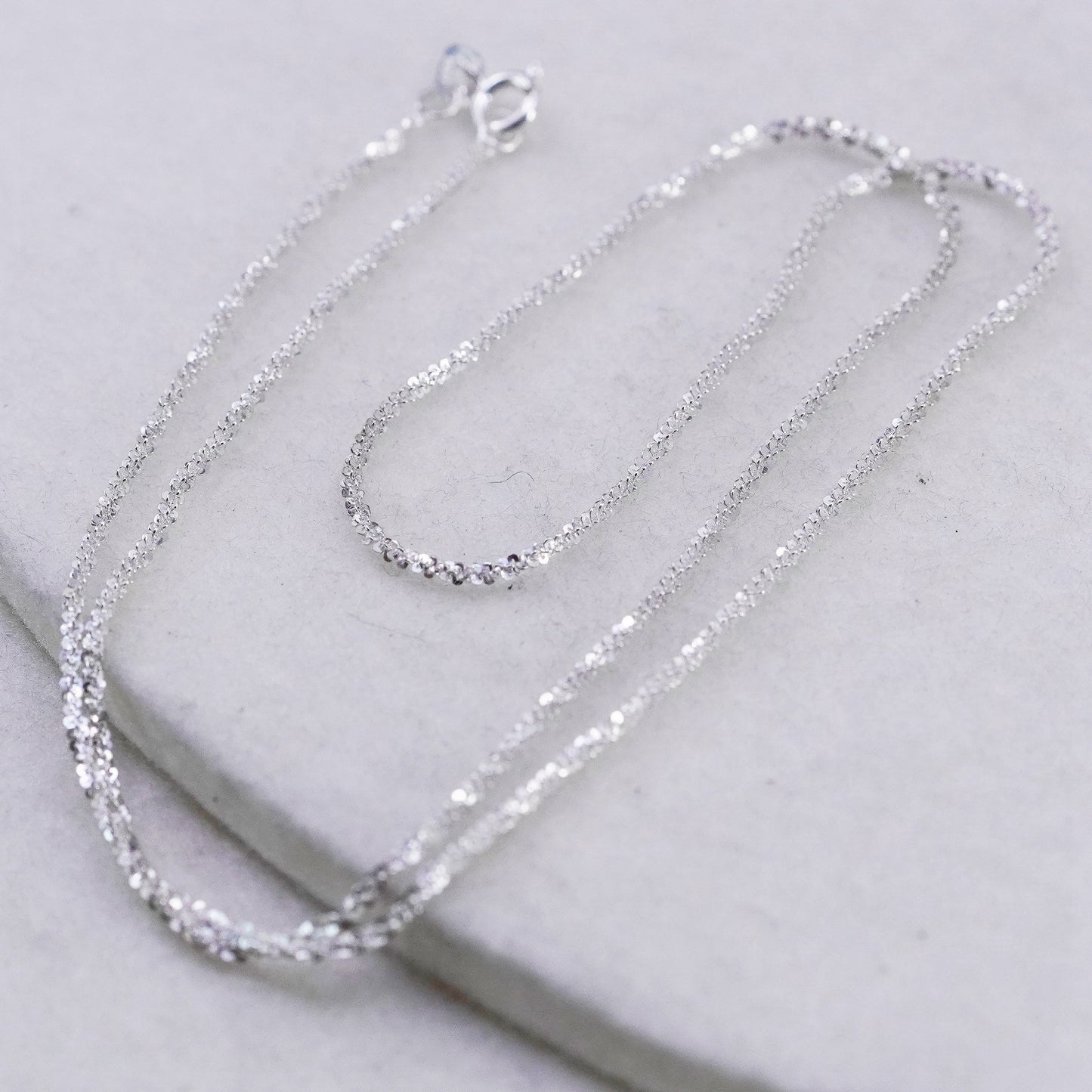 18” 1.6mm, vintage Italy Sterling 925 silver twisted chain necklace