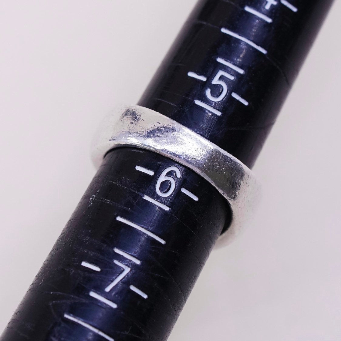 sz 5.75,vtg Sterling silver handmade ring, 925 band w/ fire opal n marquise cz