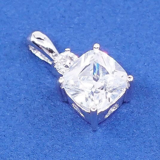 vtg Sterling silver handmade pendant, 925 w/ cz