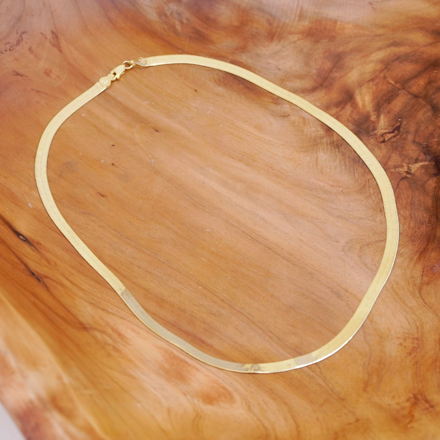 24”, Milor vermeil, gold over Sterling silver necklace, 925 herringbone chain