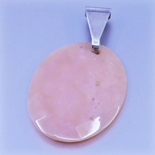 antique Jay King Dtr sterling 925 silver pendant with oval rose quartz