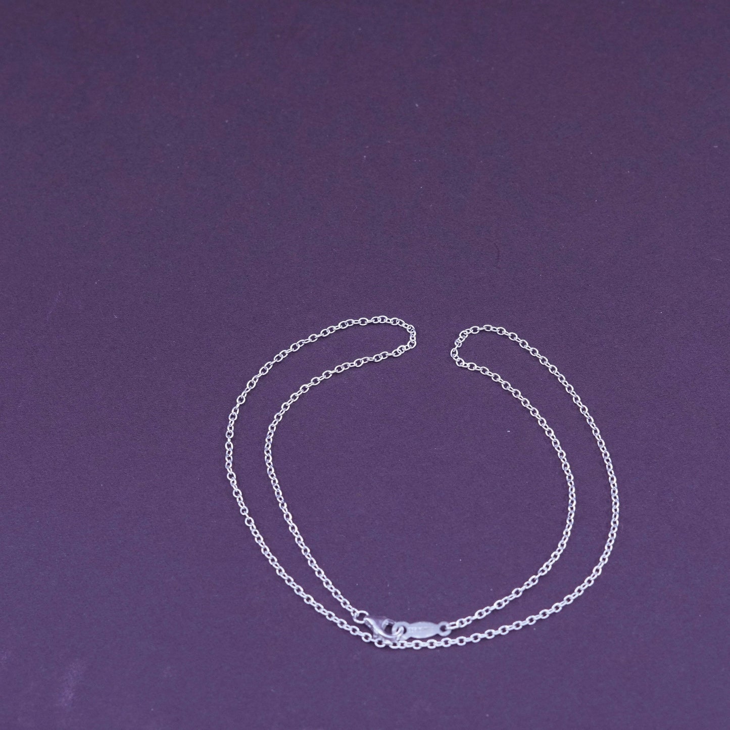 18”, 1mm, vintage OM Sterling silver necklace, 925 circle chain