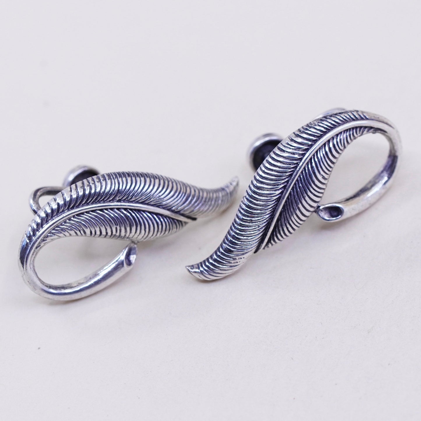 vtg danecraft Sterling silver handmade earrings 925 screw back earrings w/ leaf