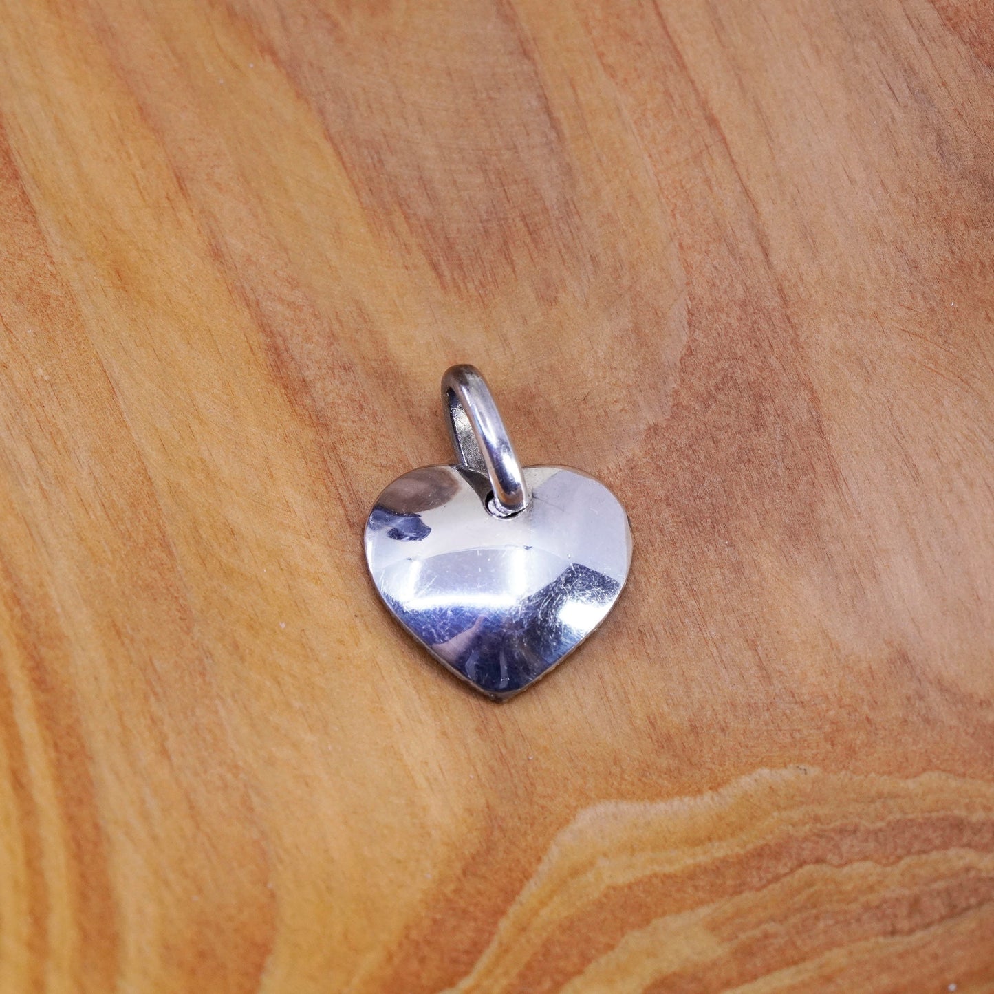 Vintage Sterling silver handmade charm, Italy 925 heart pendant