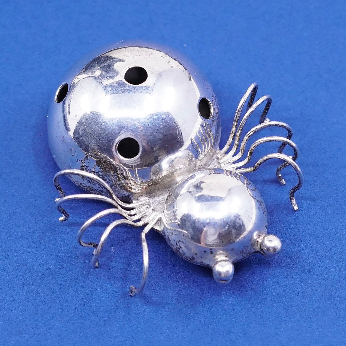 vtg Sterling silver handmade brooch, Mexico 925 spider brooch