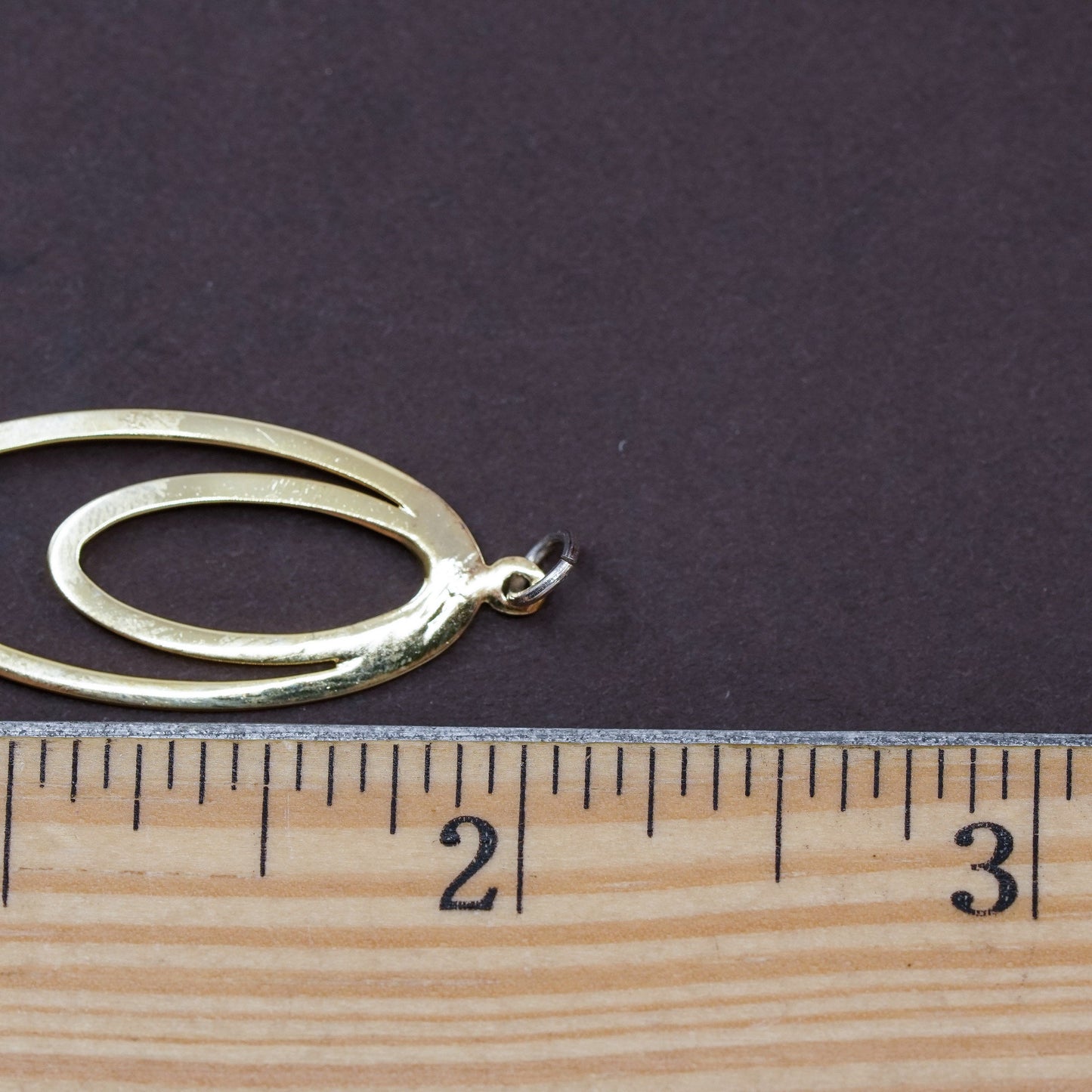 vermeil gold over Sterling silver pendant, 925 oval with obsidian