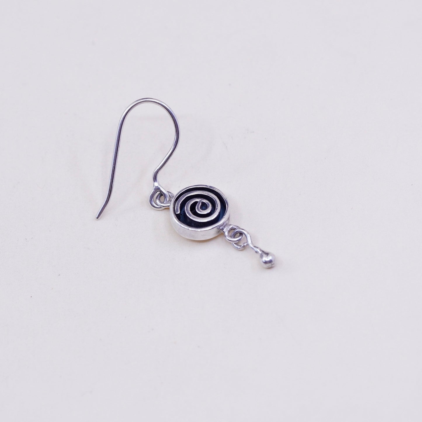 Vintage Sterling 925 silver handmade swirl earrings