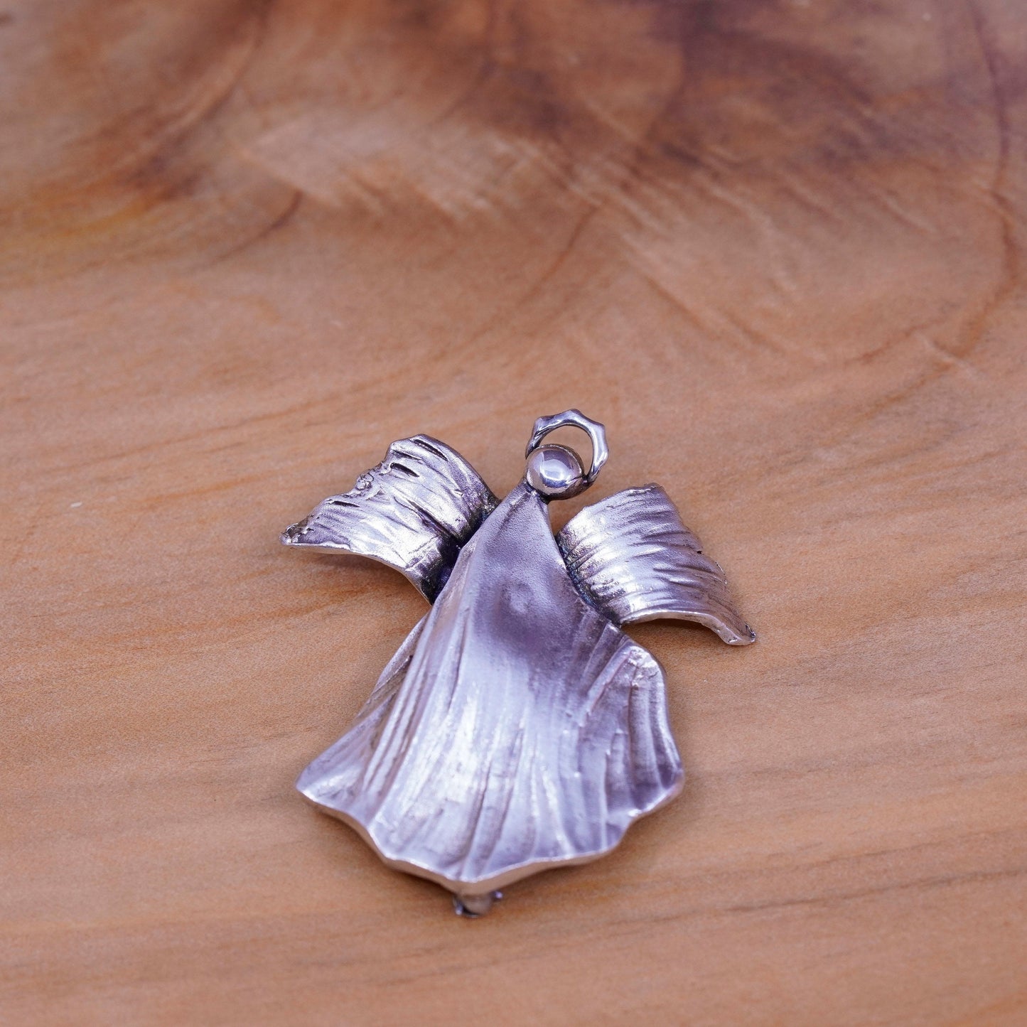 Vintage handmade sterling 925 silver modern abstract angel brooch