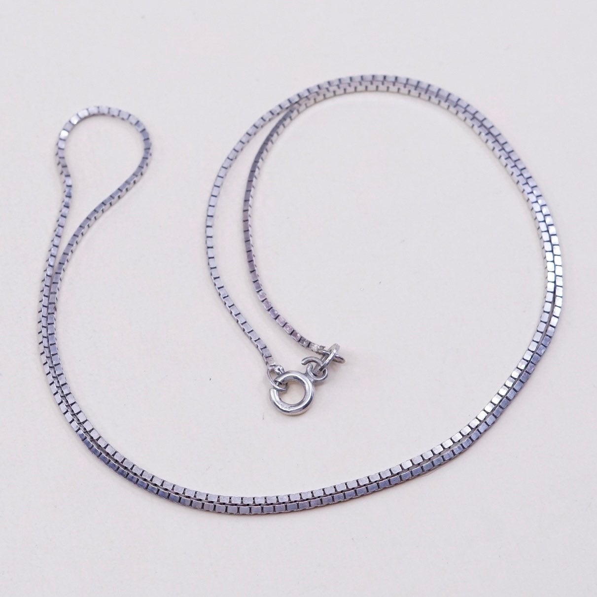 18”, 1mm, Vintage sterling 925 silver snake chain, necklace