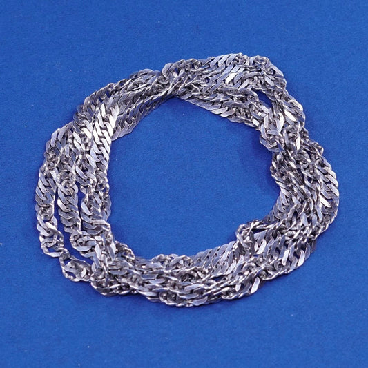 30", 5mm, vtg Sterling silver handmade necklace, 925 twisted curb chain