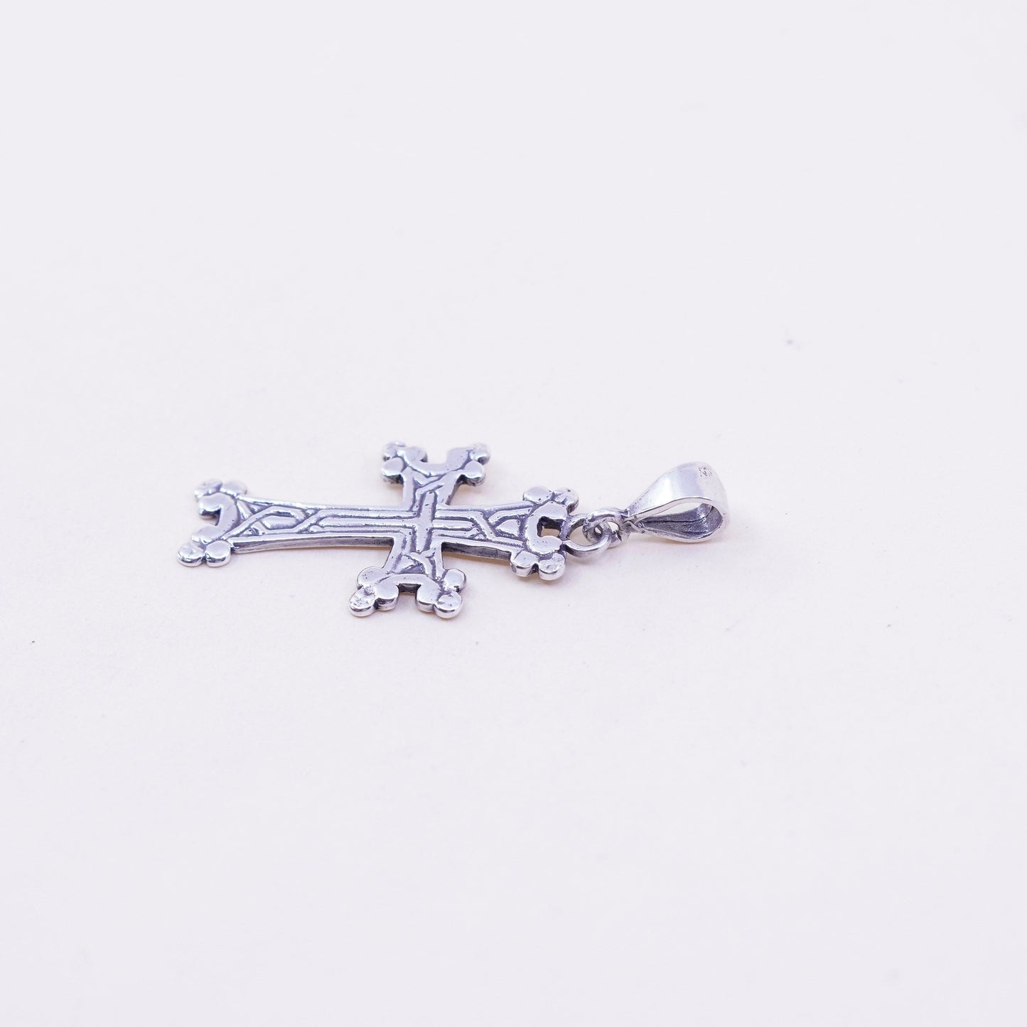 Vintage handmade Sterling silver pendant, 925 cross