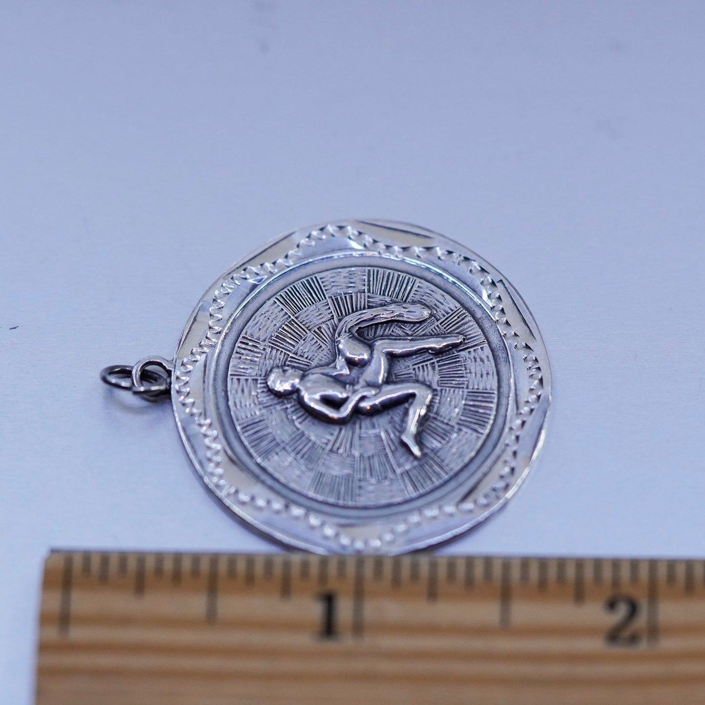 Vintage Mexico EME sterling 925 silver handmade mayan figure pendant charm