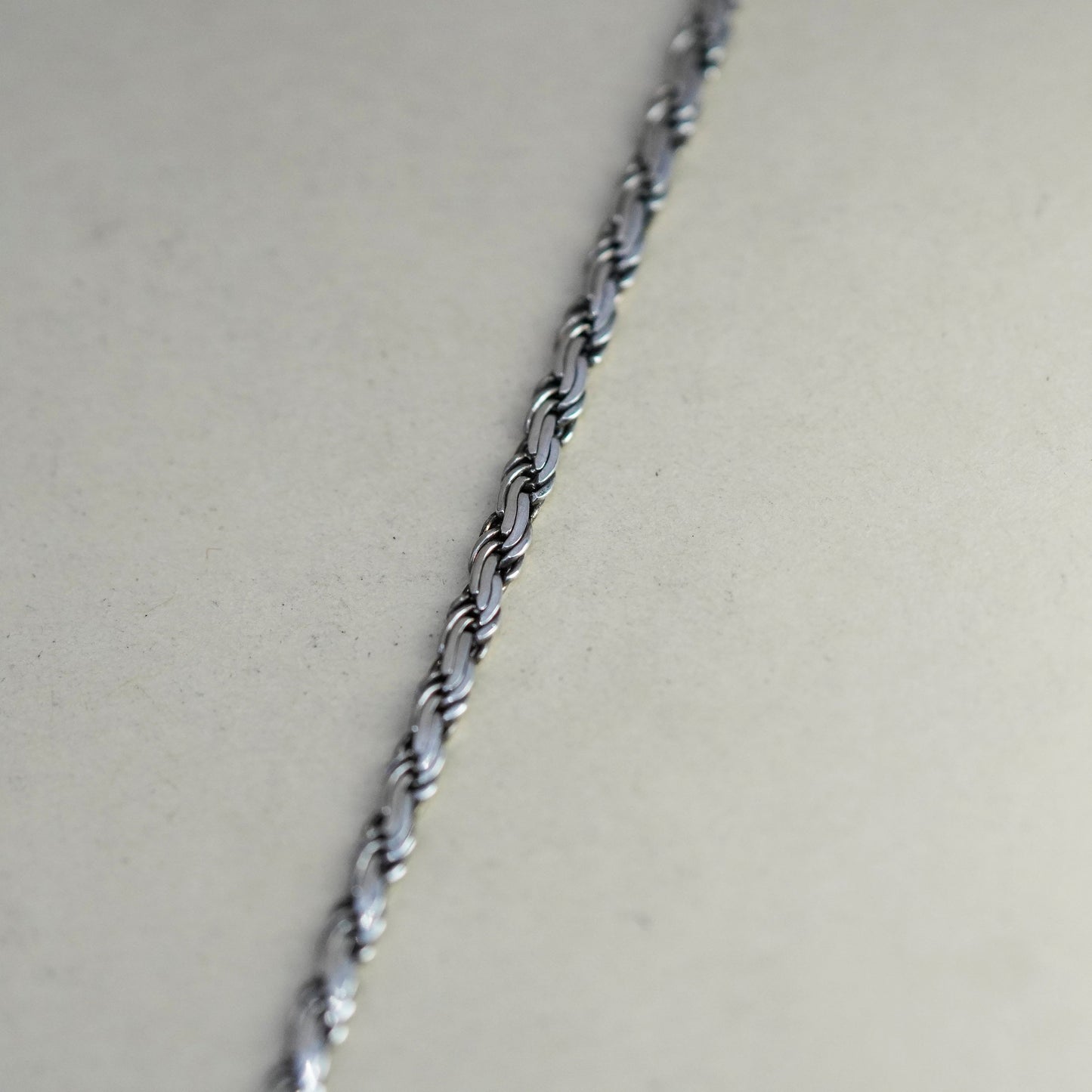 18”, 3mm, Vintage danecraft sterling 925 silver flatten nugget chain, necklace