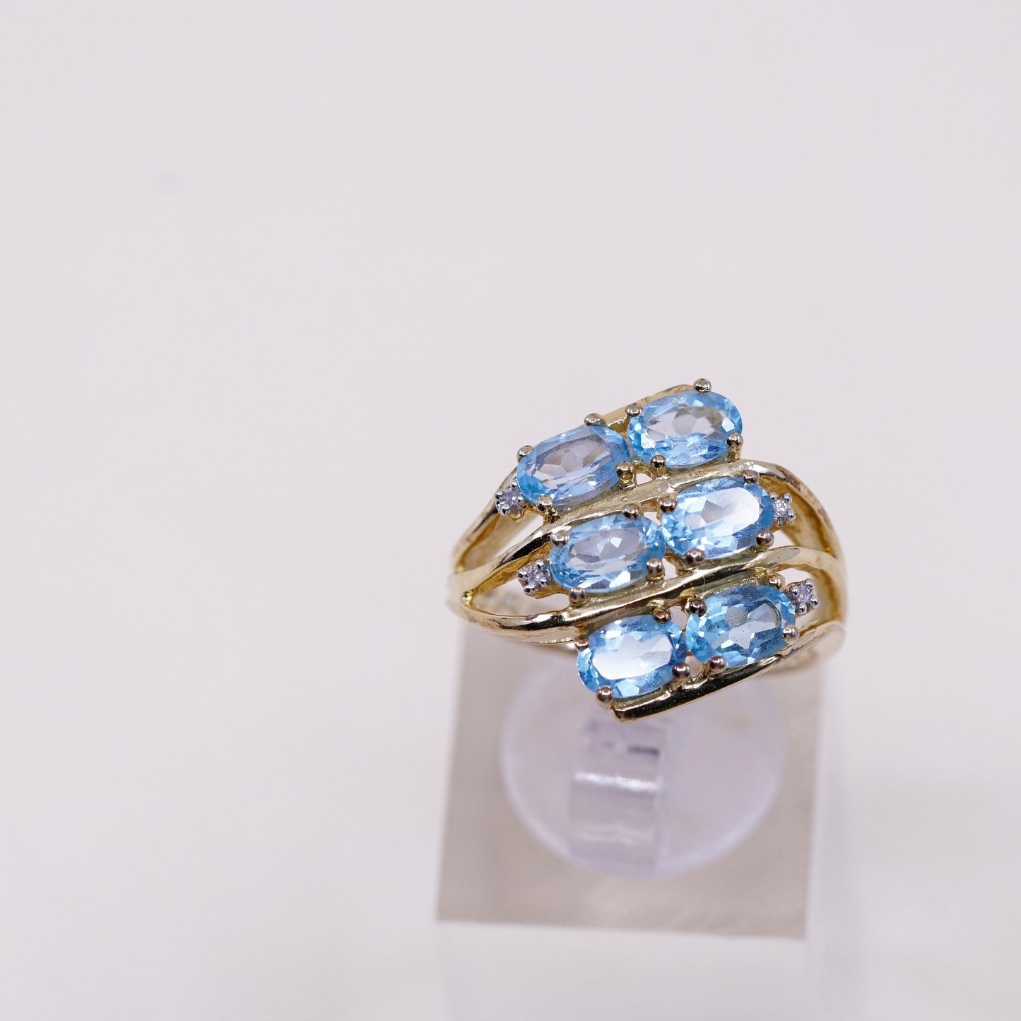 Size 7.25, vermeil UTC gold over Sterling 925 silver ring with oval topaz