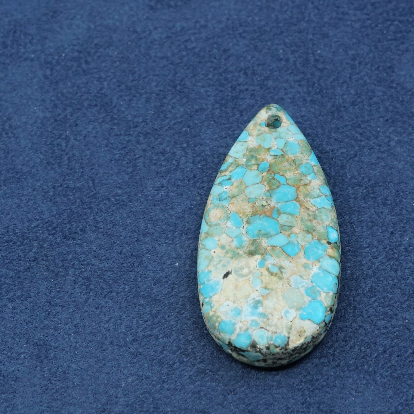 vtg handmade teardrop shaped turquoise pendant