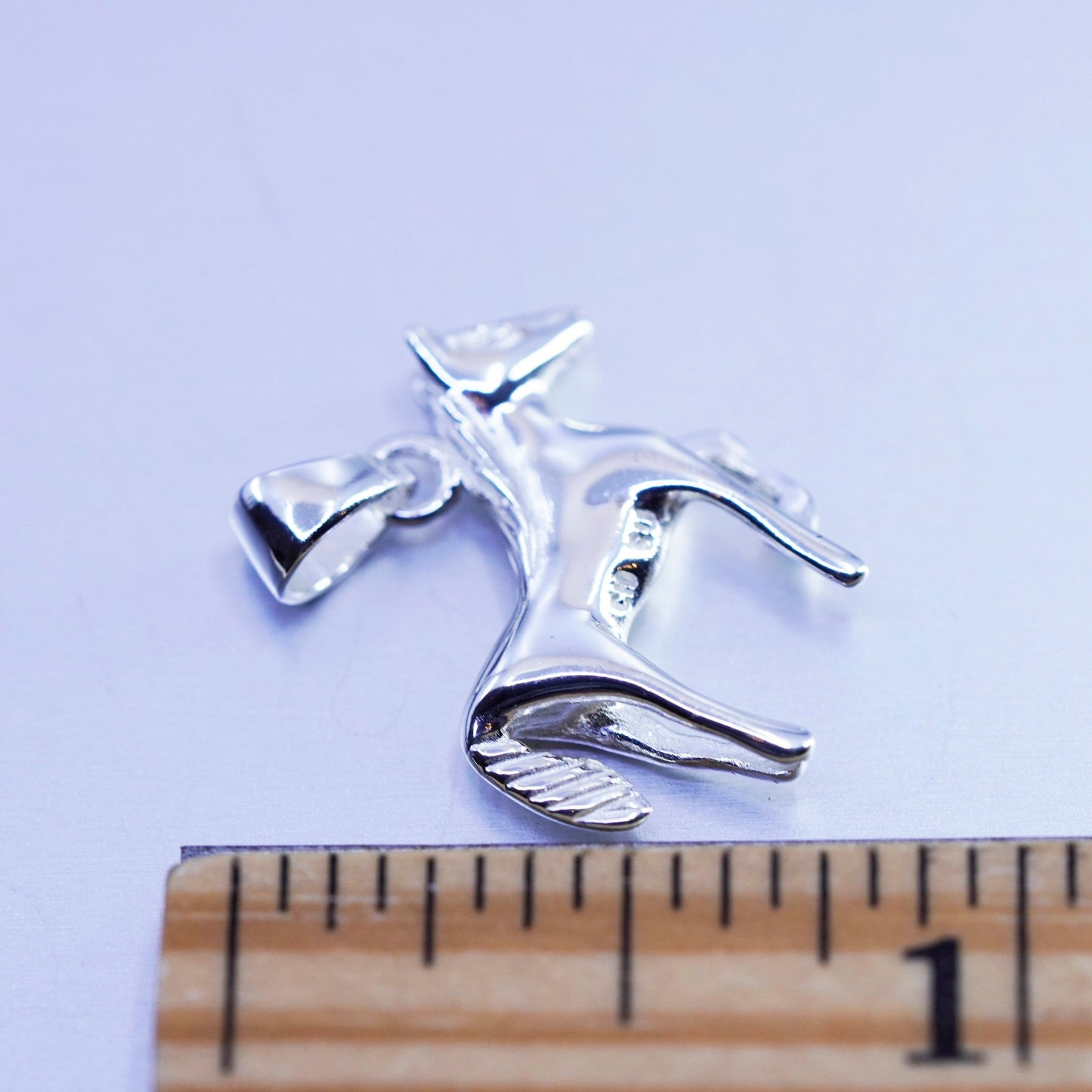 Antique Sterling silver handmade simple 925 horse charm pendant