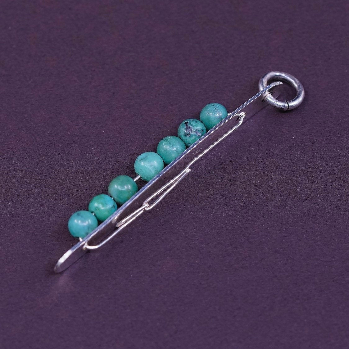 Sterling silver handmade pendant southwestern 925 filigree w/ turquoise beads