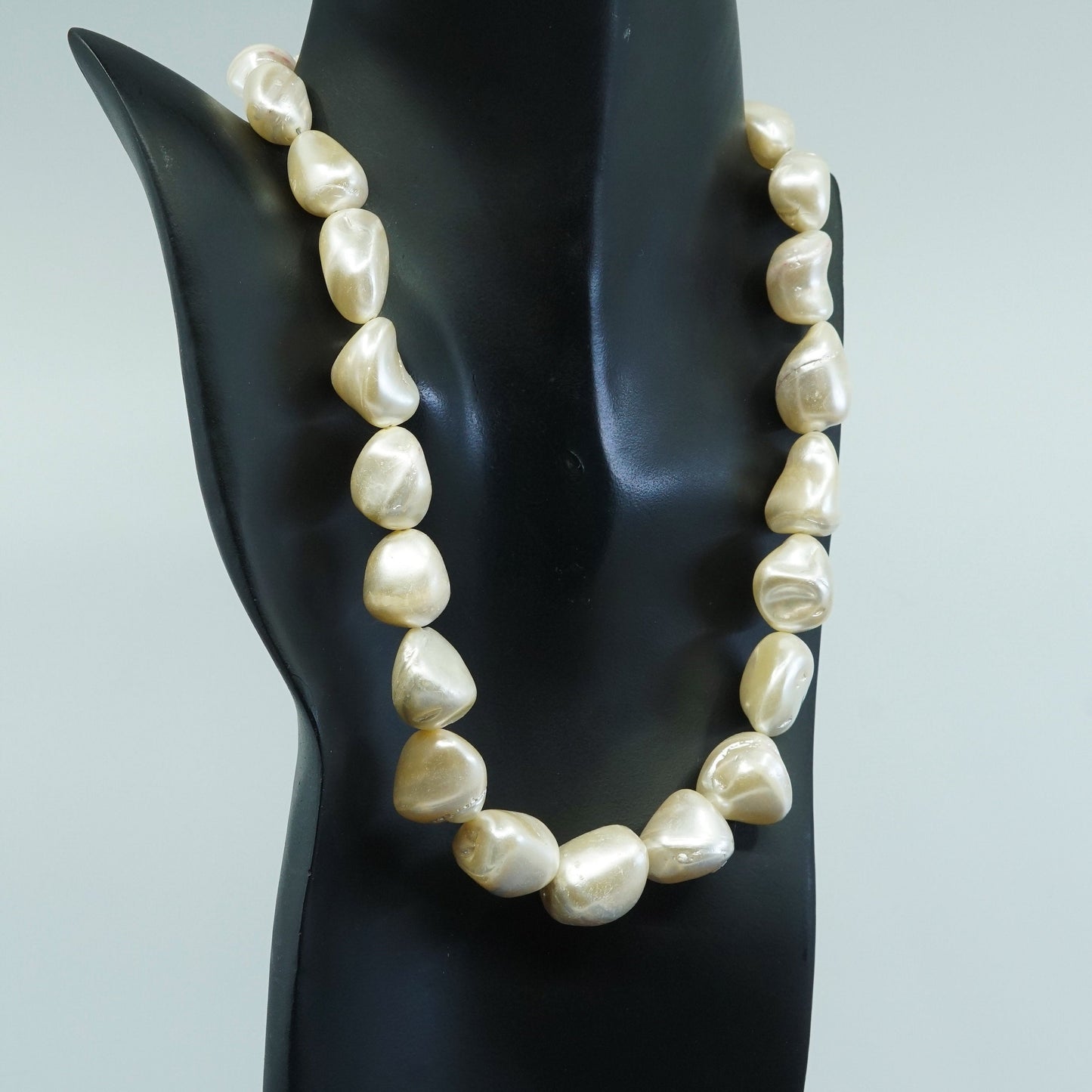 18", Sterling silver handmade necklace, 925 w/ pearl nuggets N toggle closure